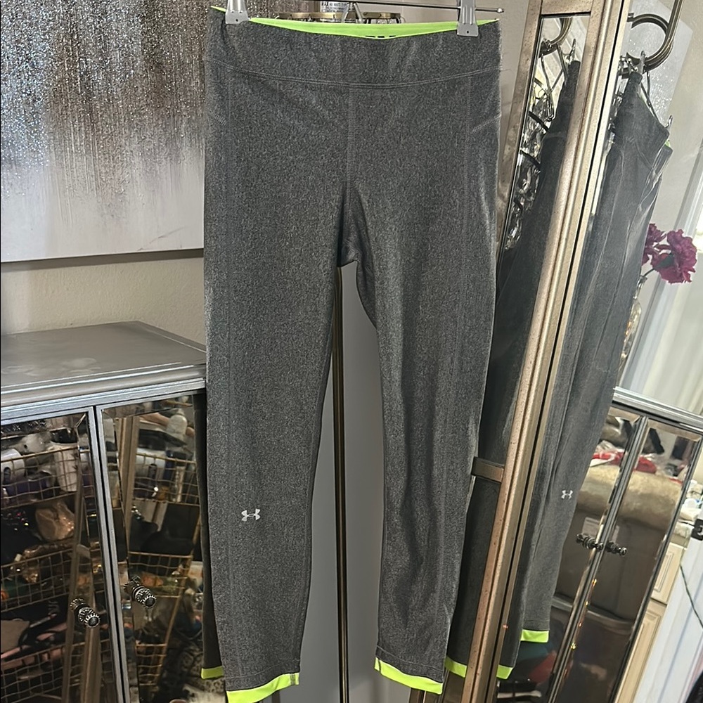 Under Armour Gray and Neon Green Leggings